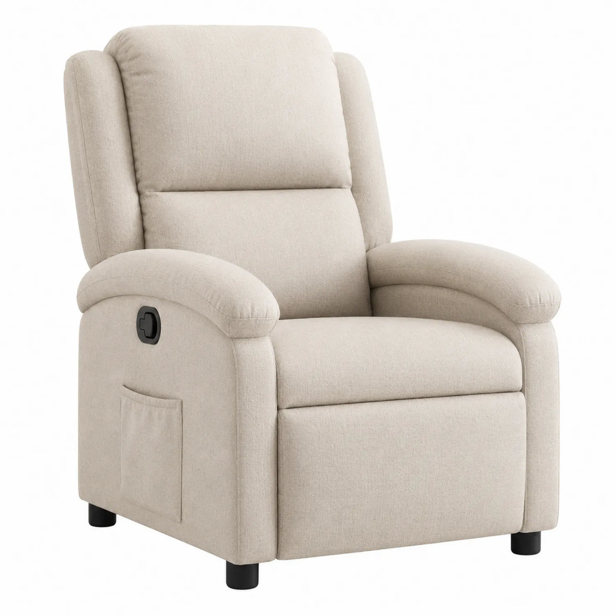 Sillón reclinable de tela Beige 80x90x100 cm