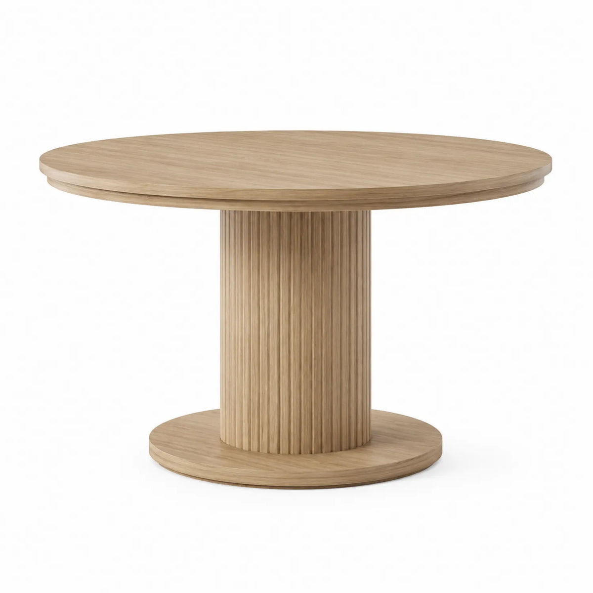 Mesa redonda de madera de roble 120cm