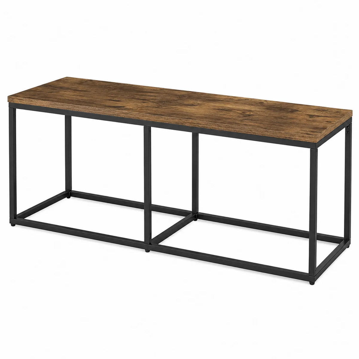 Banco de madera con estructura de metal 120x40x45 cm