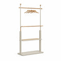 Perchero de metal y madera con estante 180x80x30cm