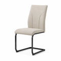 Silla de comedor beige con patas de acero