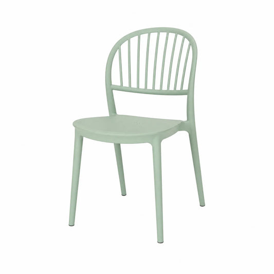 Silla de polipropileno verde claro para interior y exterior