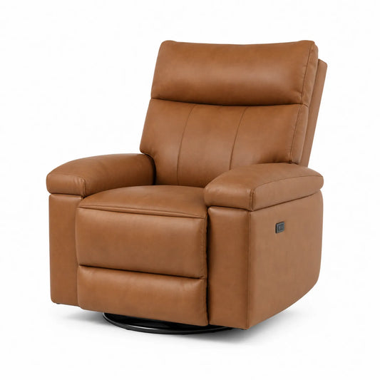 Sillón reclinable de cuero sintético marrón 105cm x 80cm x 90cm