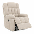 Sillón Reclinable de Tela Beige con Mecanismo Manual 80x90x100 cm