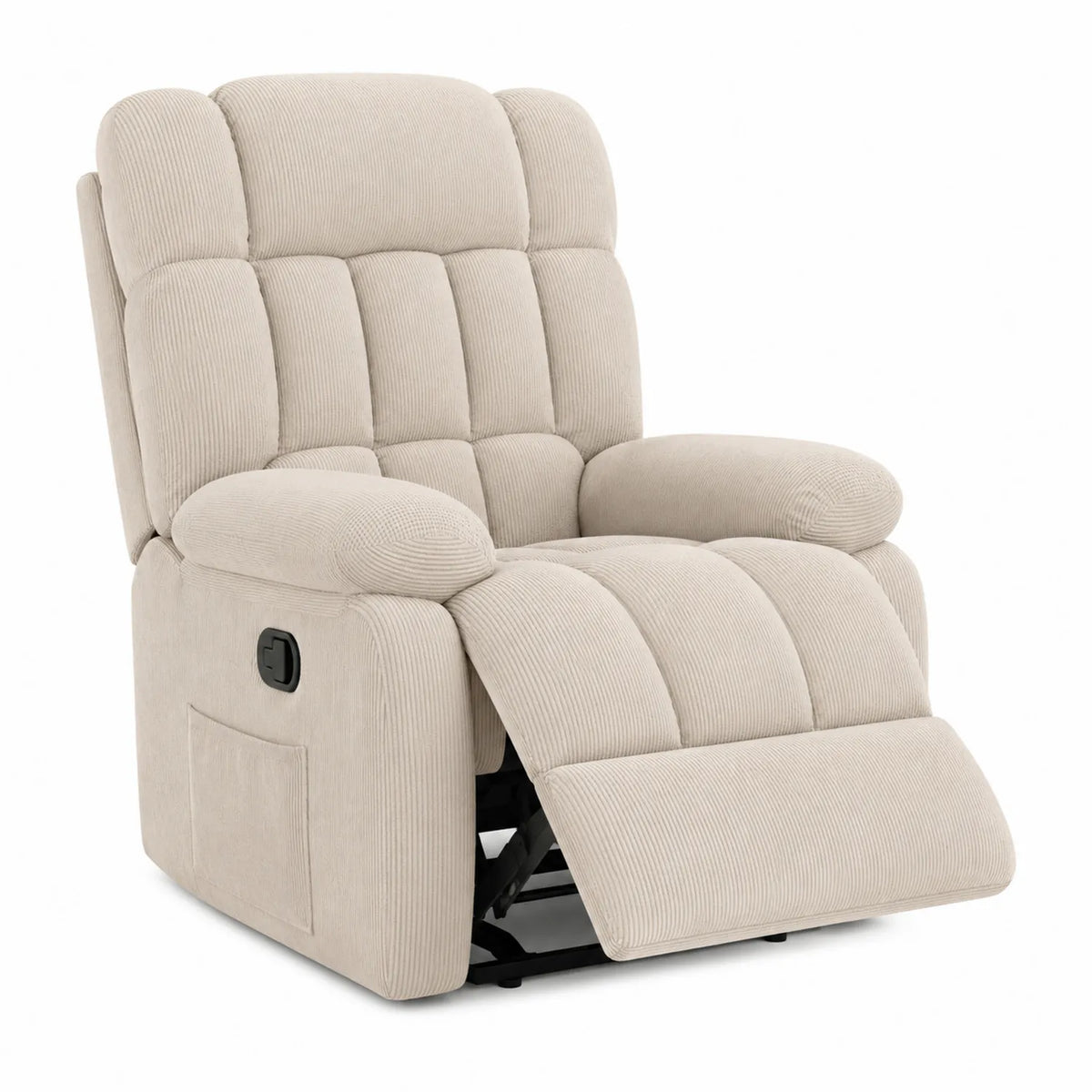 Sillón Reclinable de Tela Beige con Mecanismo Manual 80x90x100 cm