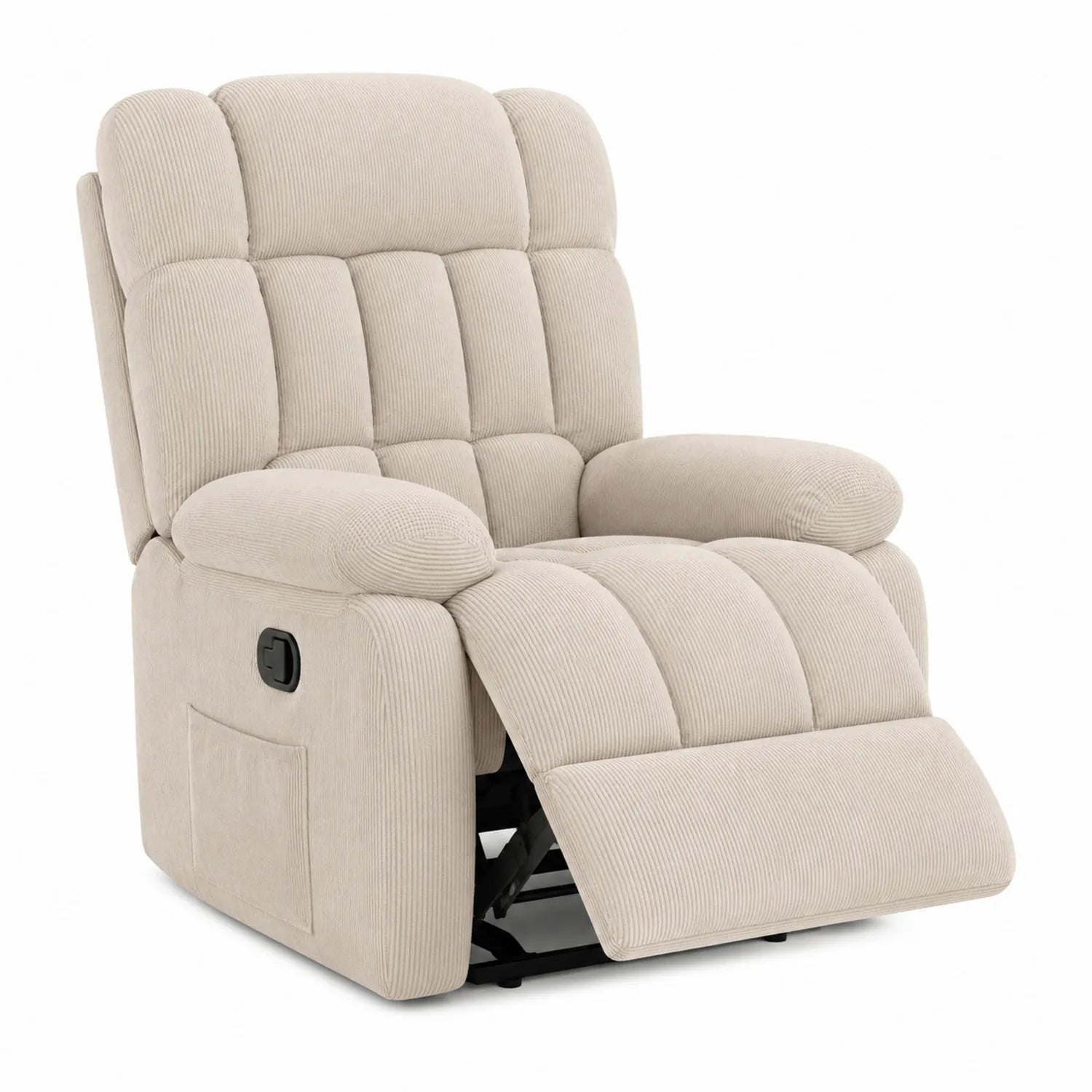 Sillón Reclinable de Tela Beige con Mecanismo Manual 80x90x100 cm