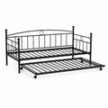 Cama nido de metal negra 200x90 cm