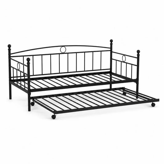 Cama nido de metal negra 200x90 cm