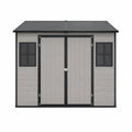 Cobertizo de resina gris con ventanas 260x320x210 cm