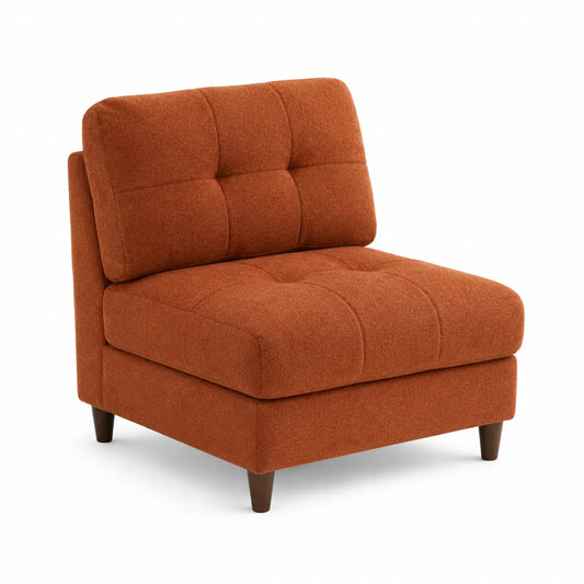 Sofá individual de tela naranja
