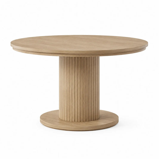 Mesa redonda de madera de roble 120cm