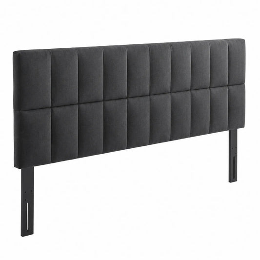Cabecero de cama tapizado en gris oscuro 160 cm