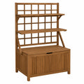Banco de almacenamiento de madera de acacia con estantes 100x40x140 cm